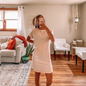 Lulus light pink dress with gold zipper on back